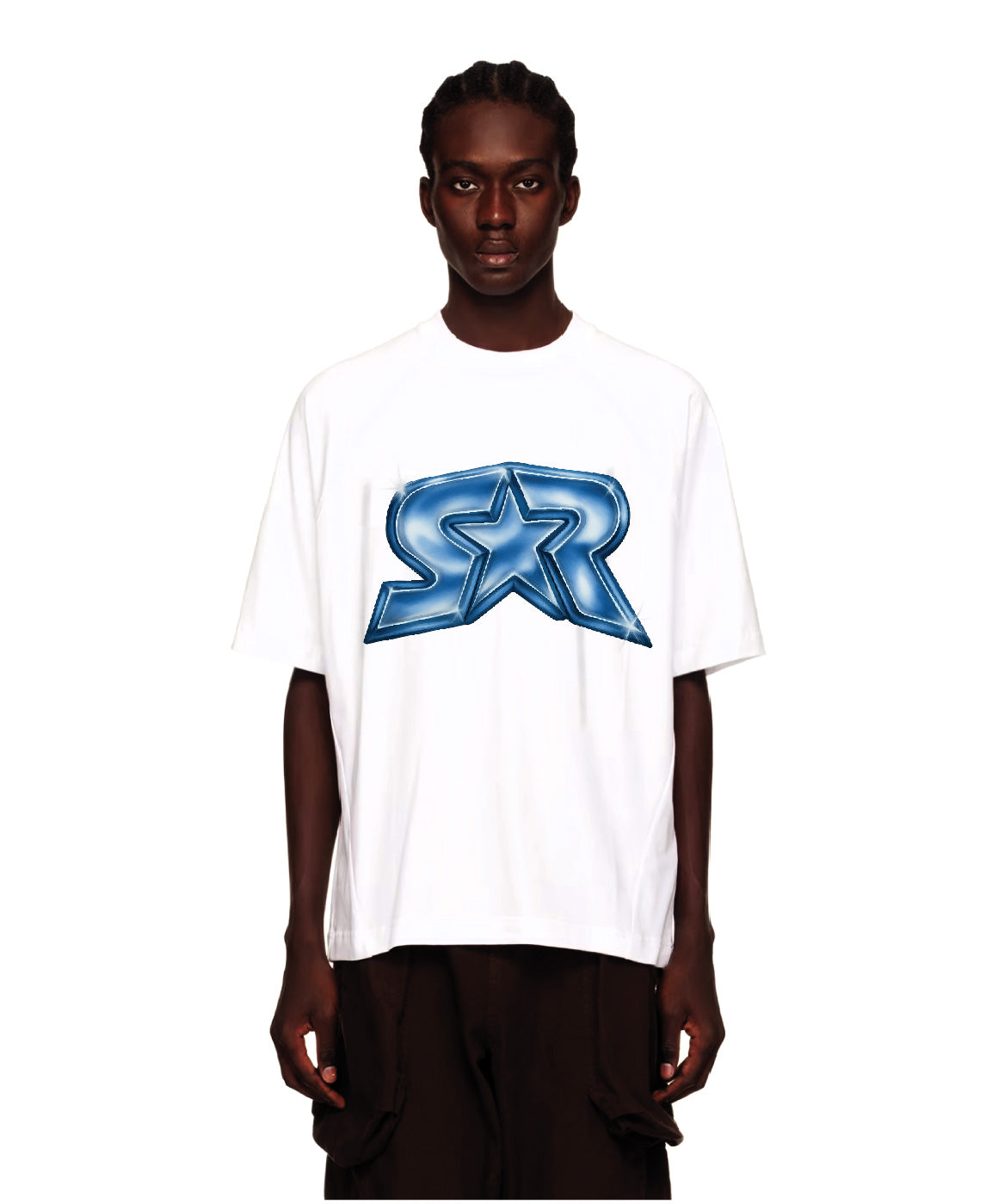 Silver Logo Tee White