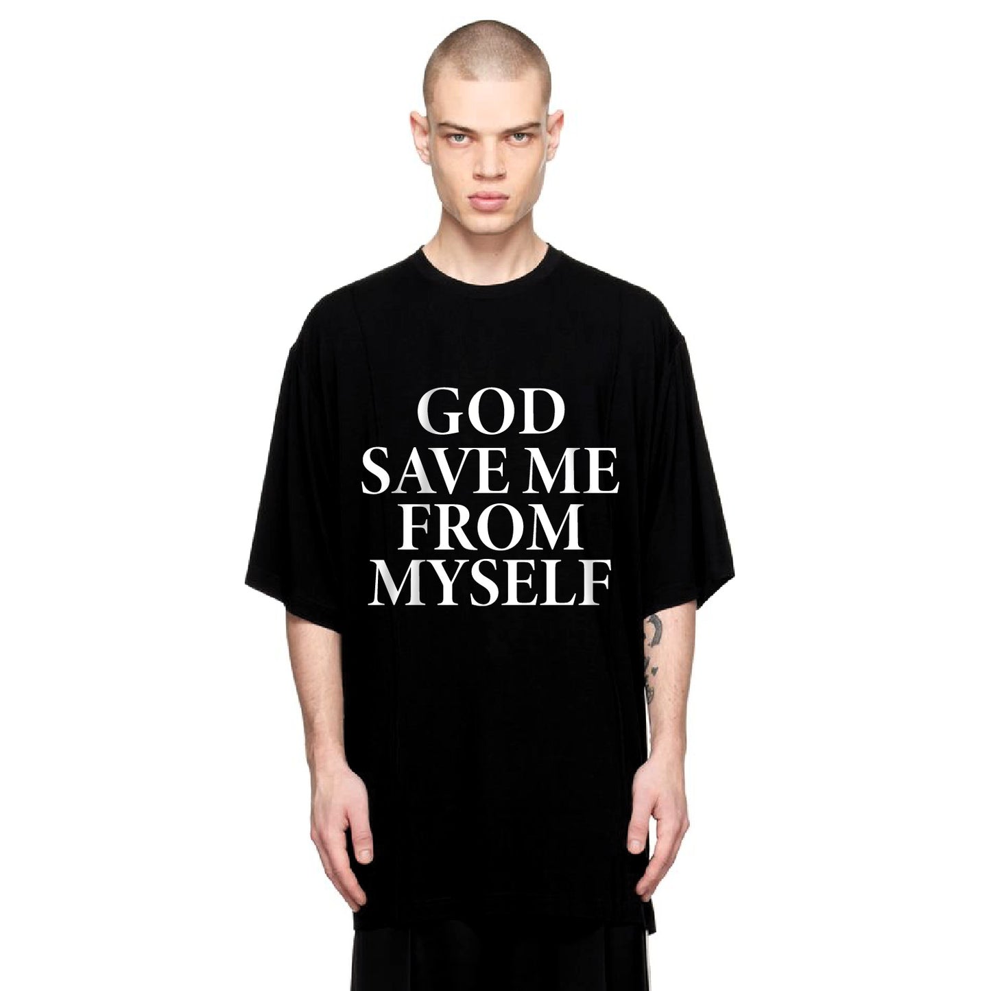 Save Me God Tee Black