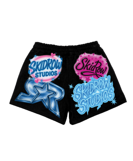 SKIDROW Logos Shorts Black